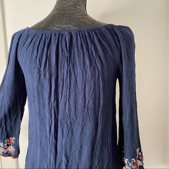 beachlunchlounge Navy Blue Embroidered Coverup Dress - Picture 11 of 13